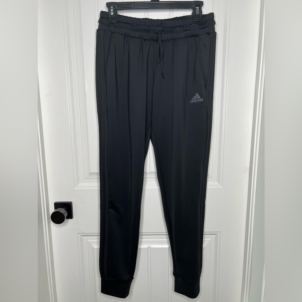 NWT Adidas Women’s Track Pants Athletic Gym Black stripes Running Sport Size S